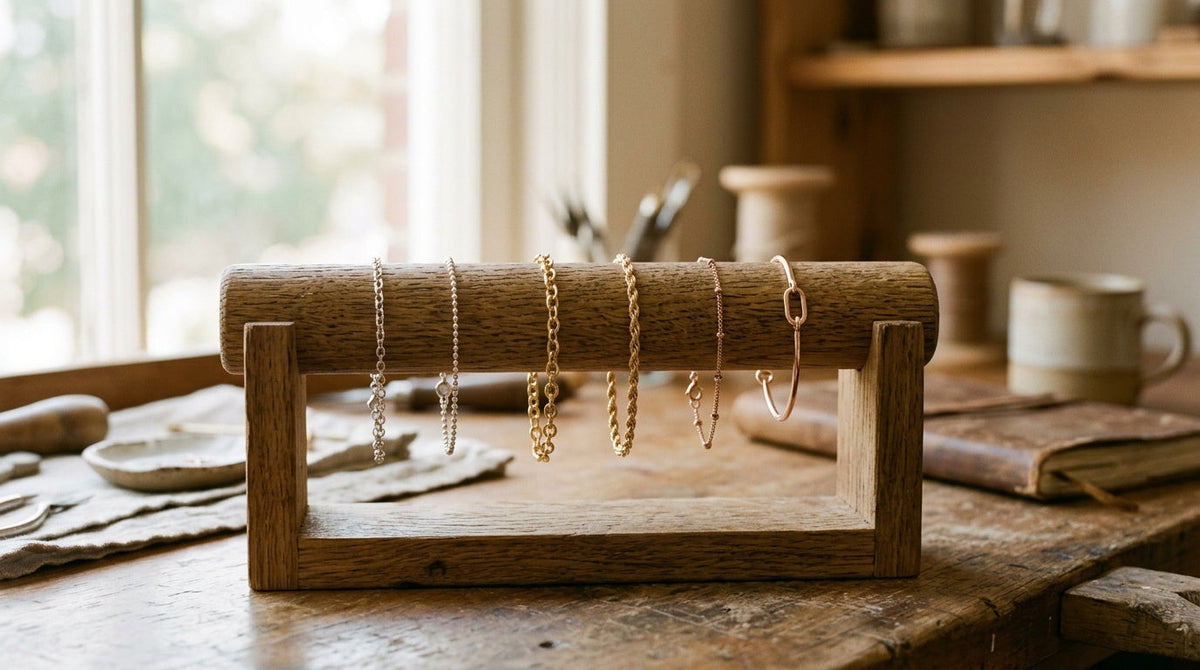 Argent, acier ou plaqué or, le guide complet des matières de bijoux personnalisés Image