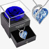 Box Cadeau Couple Collier Cœur Brillant - coffret complet rose