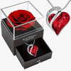 Box Cadeau Couple Collier Cœur Brillant - coffret complet rouge