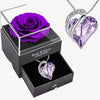 Box Cadeau Couple Collier Cœur Brillant - coffret complet violet