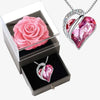 Box Cadeau Couple Collier Cœur Brillant - colffret complet rose