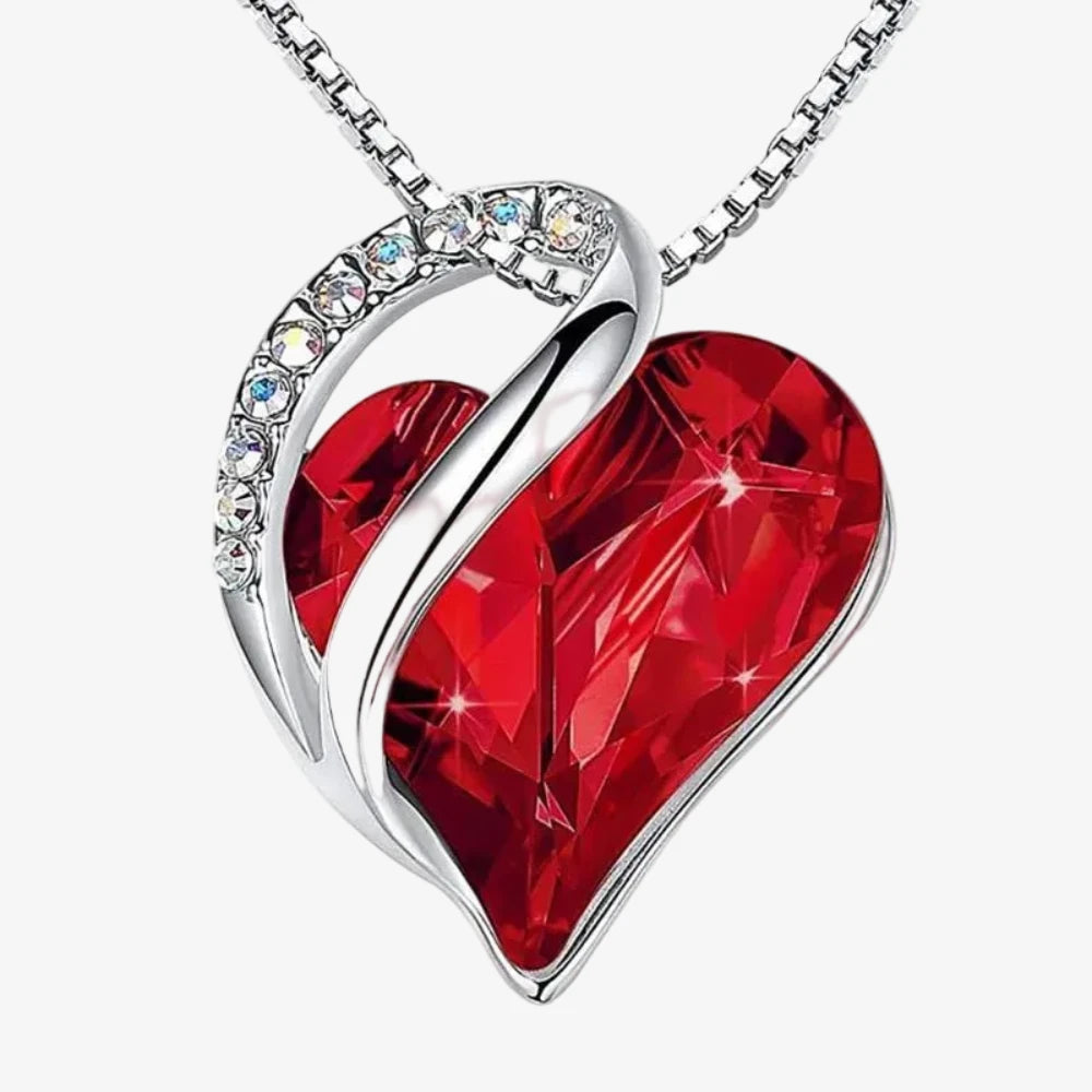 Box Cadeau Couple Collier Cœur Brillant - collier coeur rouge