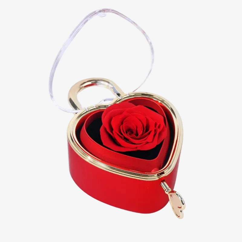 Cadeau Couple Ouvre Mon Cœur Collier Cœur Rouge - coffret cadenas