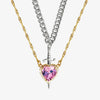 Collier Pour Couple Coeur Rose - cadeau couple