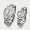 Montre de Couple Argent Premium Fond Blanc - model duo de montre pour couple