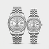 Montre de Couple Argent Premium Fond Blanc - montre cadeau couple