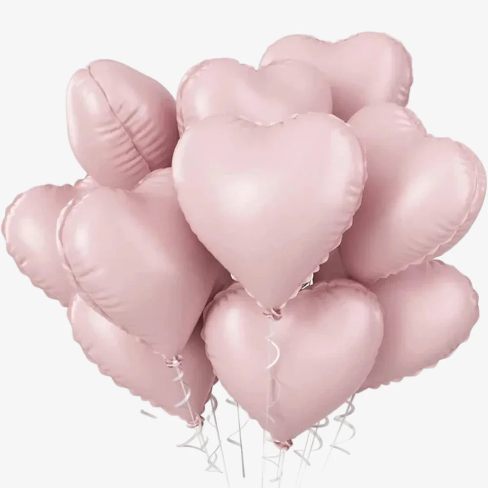 Bouquet de ballons en cœur rose pastel 