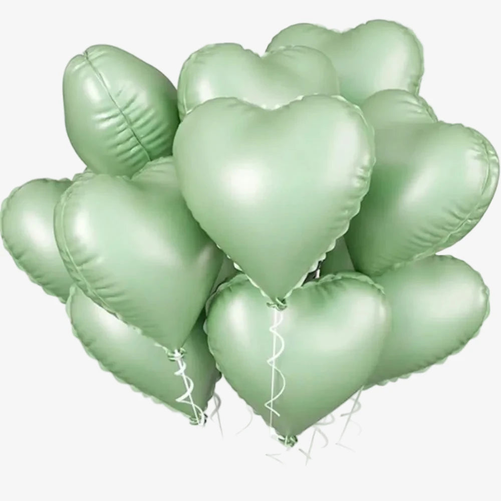 Ballons Cœur couleur vert pistache 