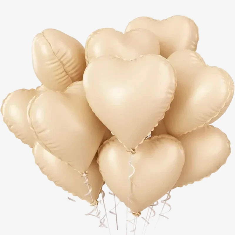 Ballons Cœur Pastel couleur beige 