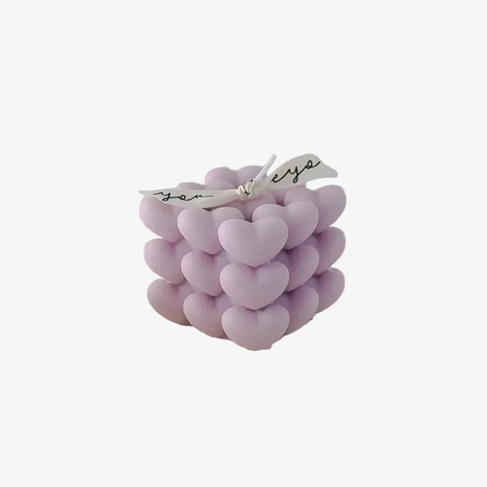 Bougie Romantique coeur violette fragrance lavande 