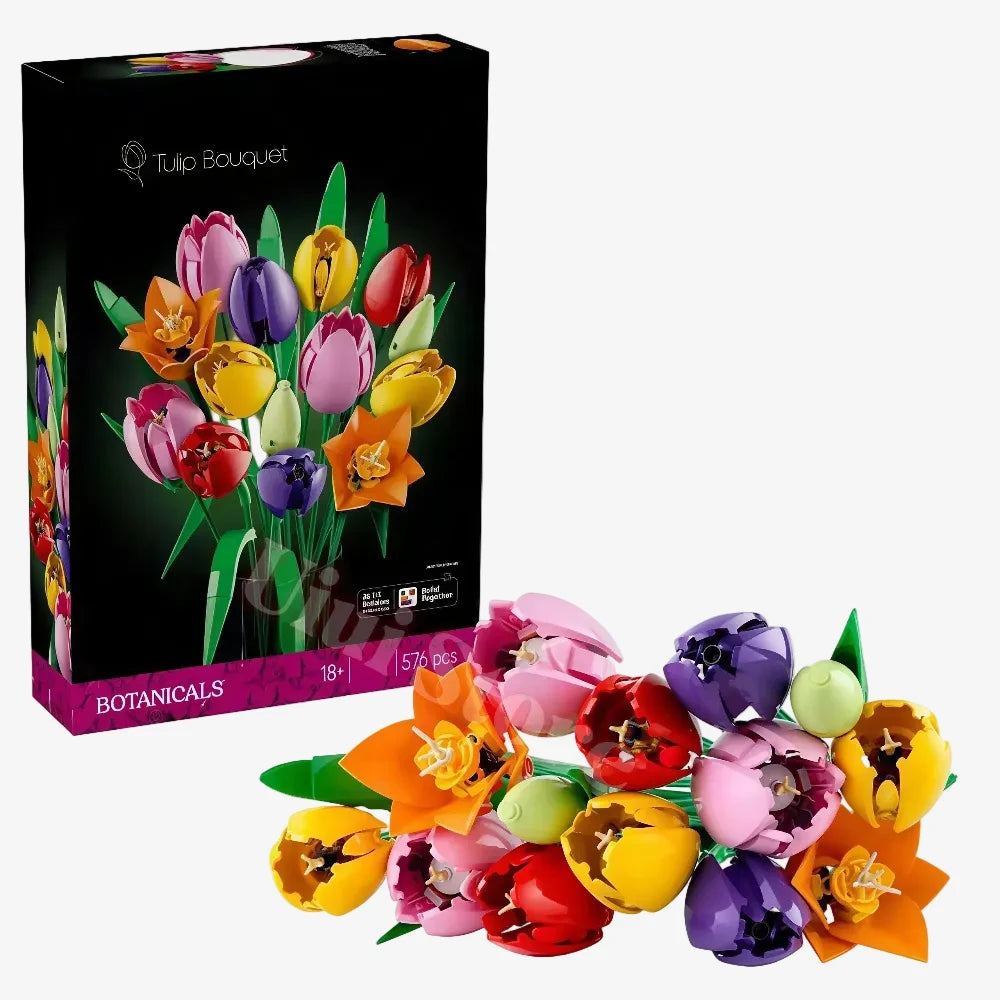 Bouquet de fleurs à construire, tu lis 