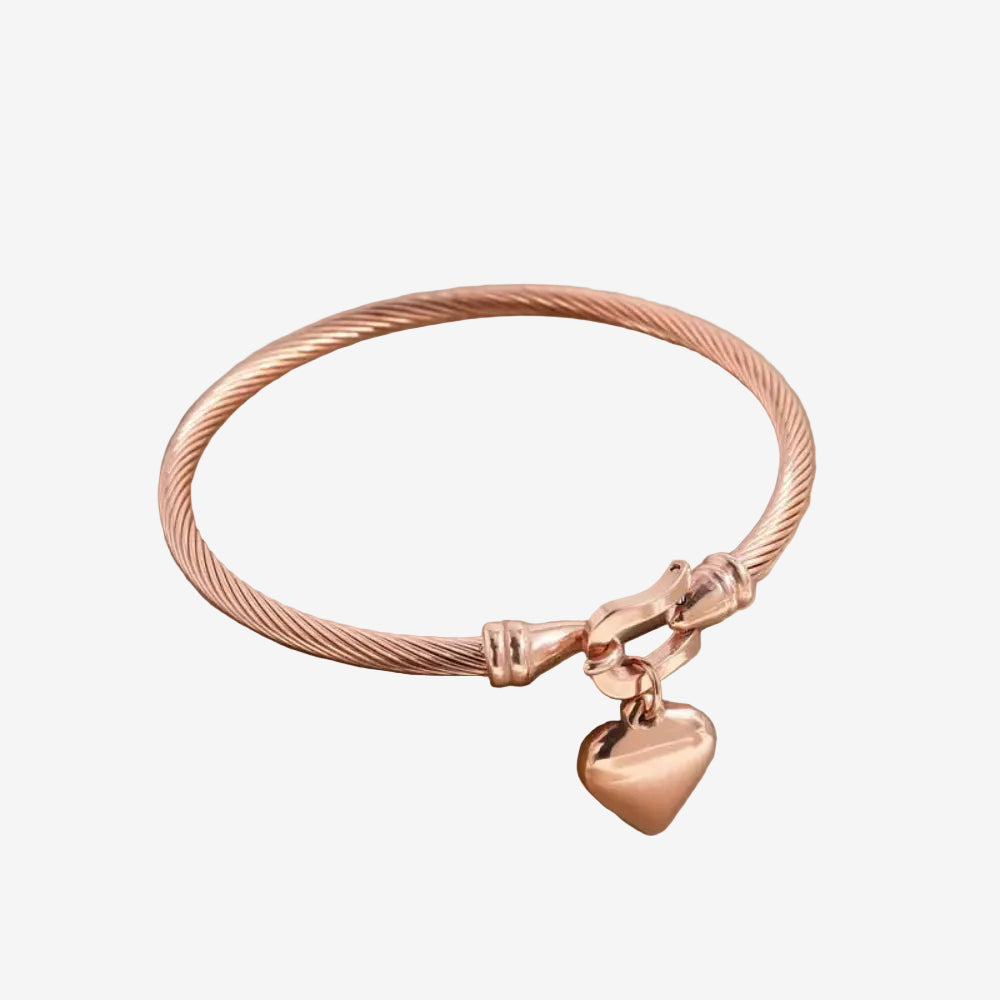 bracelet coeur femme en or rose