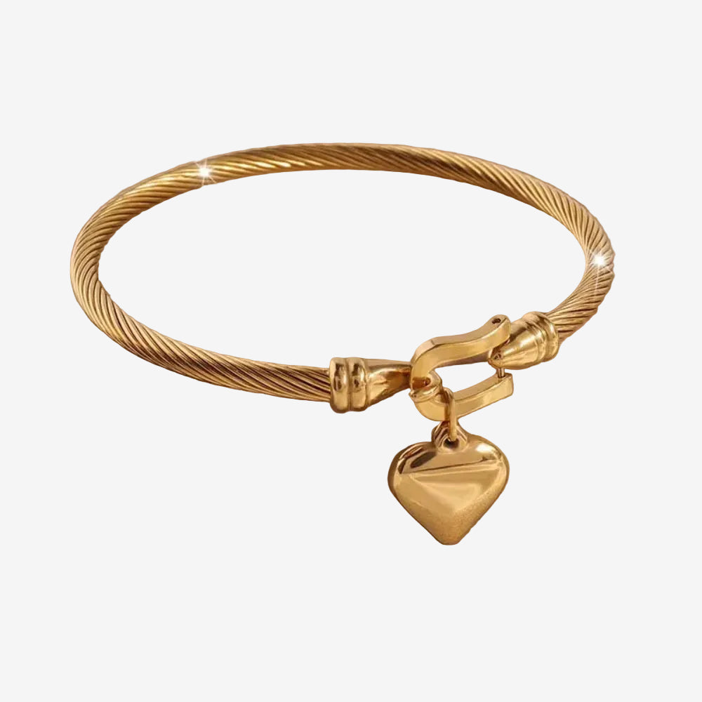 bracelet coeur femme en couleur or