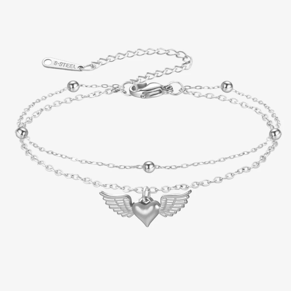 bracelet coeur ange en argent