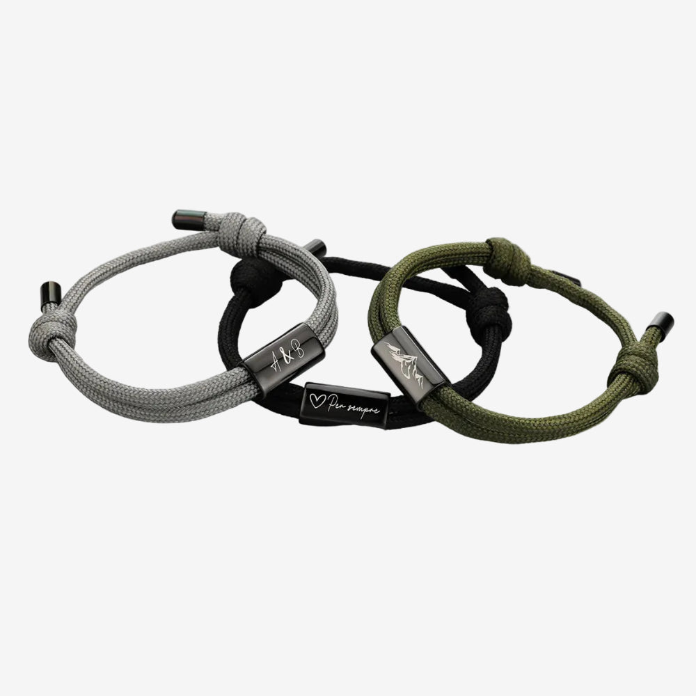 exemple de gravure sur le bracelet corde homme