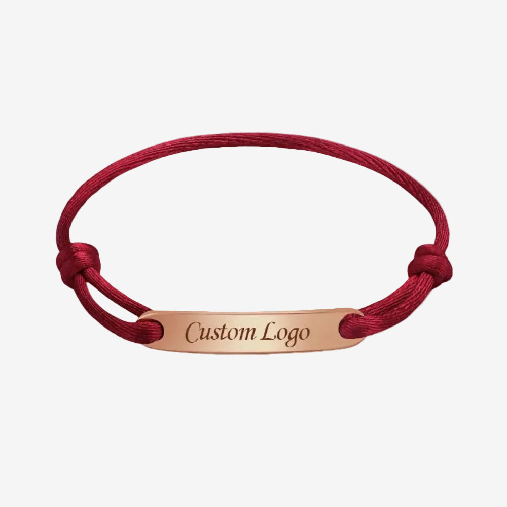 Bracelet corde rouge personnalisable