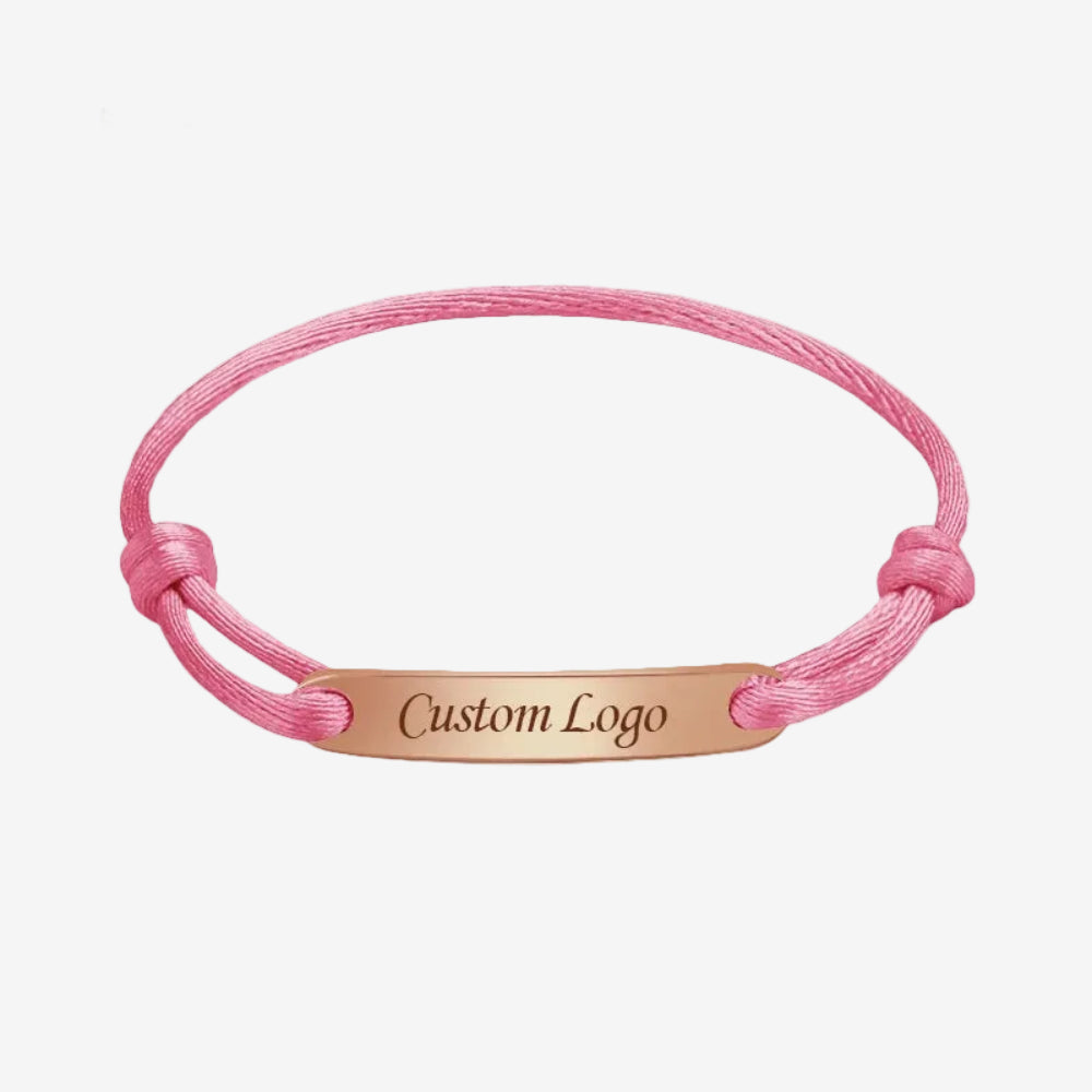 Bracelet rose en corde personnalisable