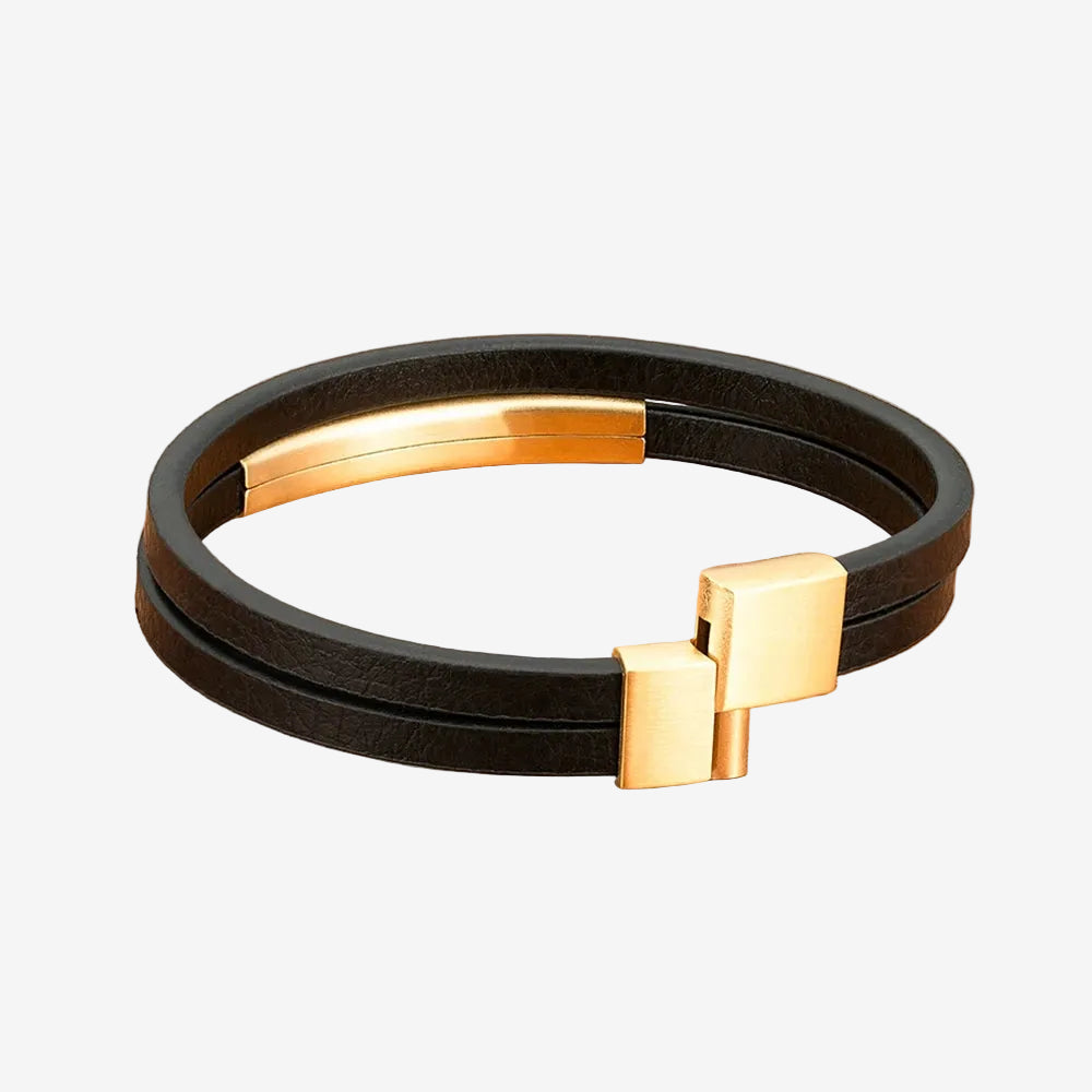 fermoir du bracelt cuir et acier homme