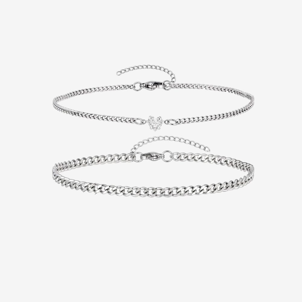 deux bracelet argent pour couple pacsé
