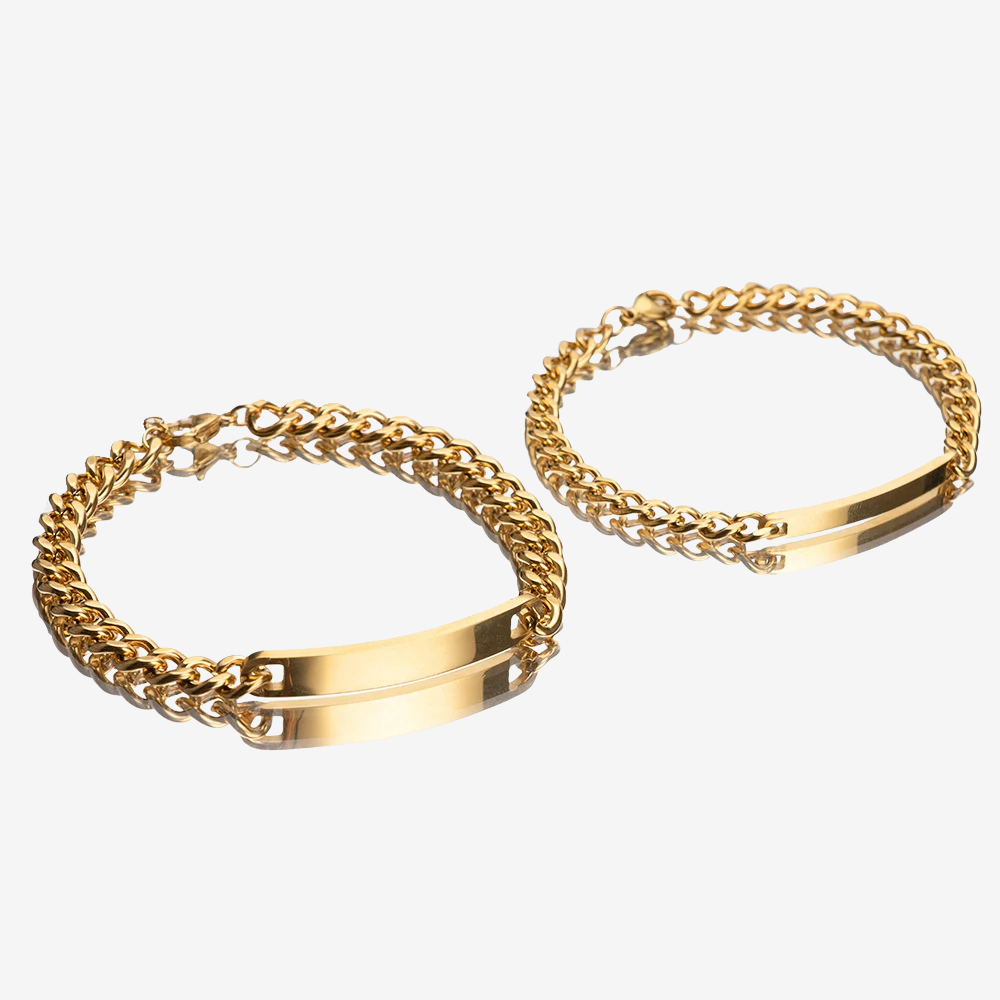 bracelet couple personnalisé - gourmette couple