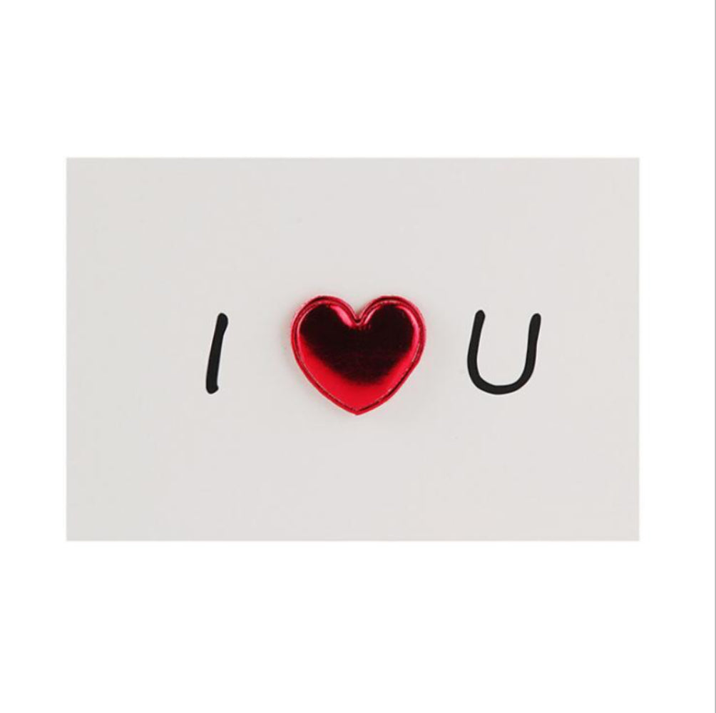 carte romantique I coeur U