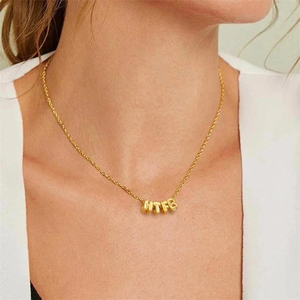 collier initiale bulle - collier personnalisé femme