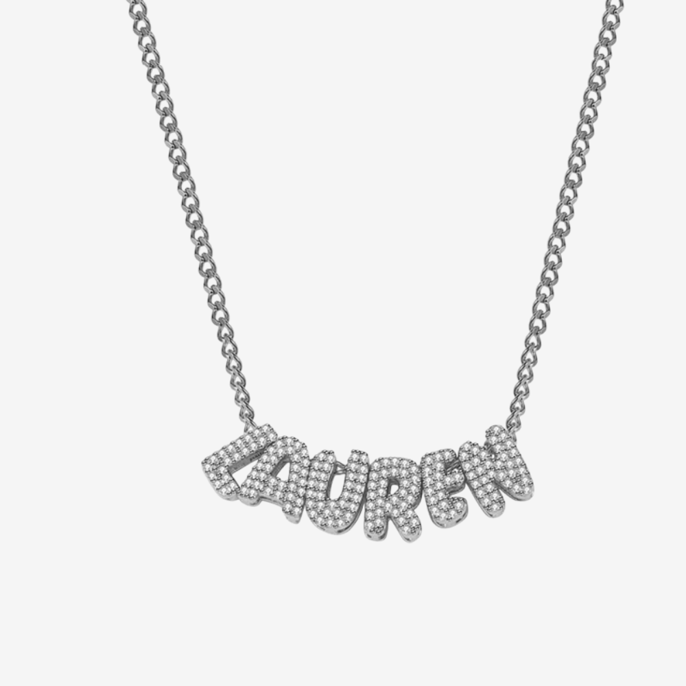 collier lettre 3D femme - collier personnalisé