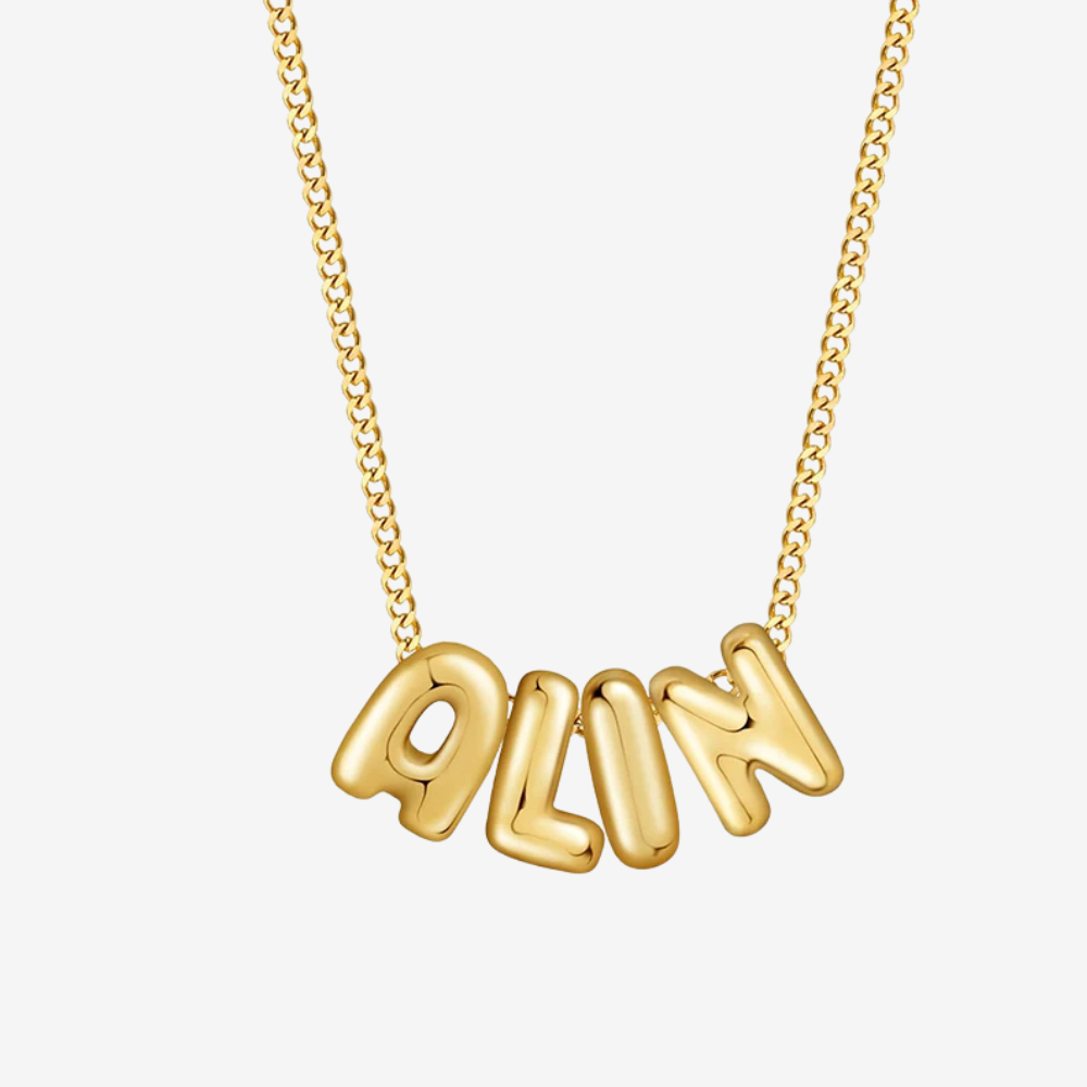 collier lettre bubble - collier personnalisé