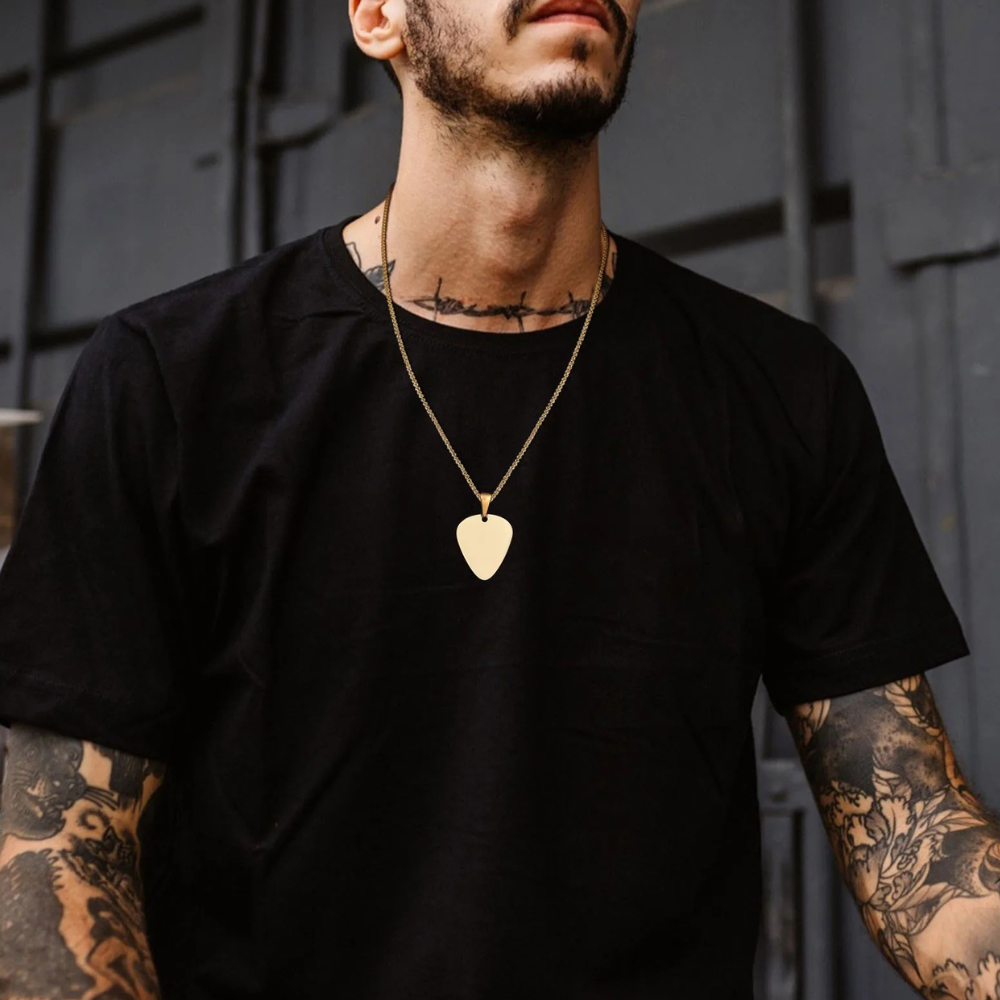 collier pour homme personnalisé - collier passion guitare