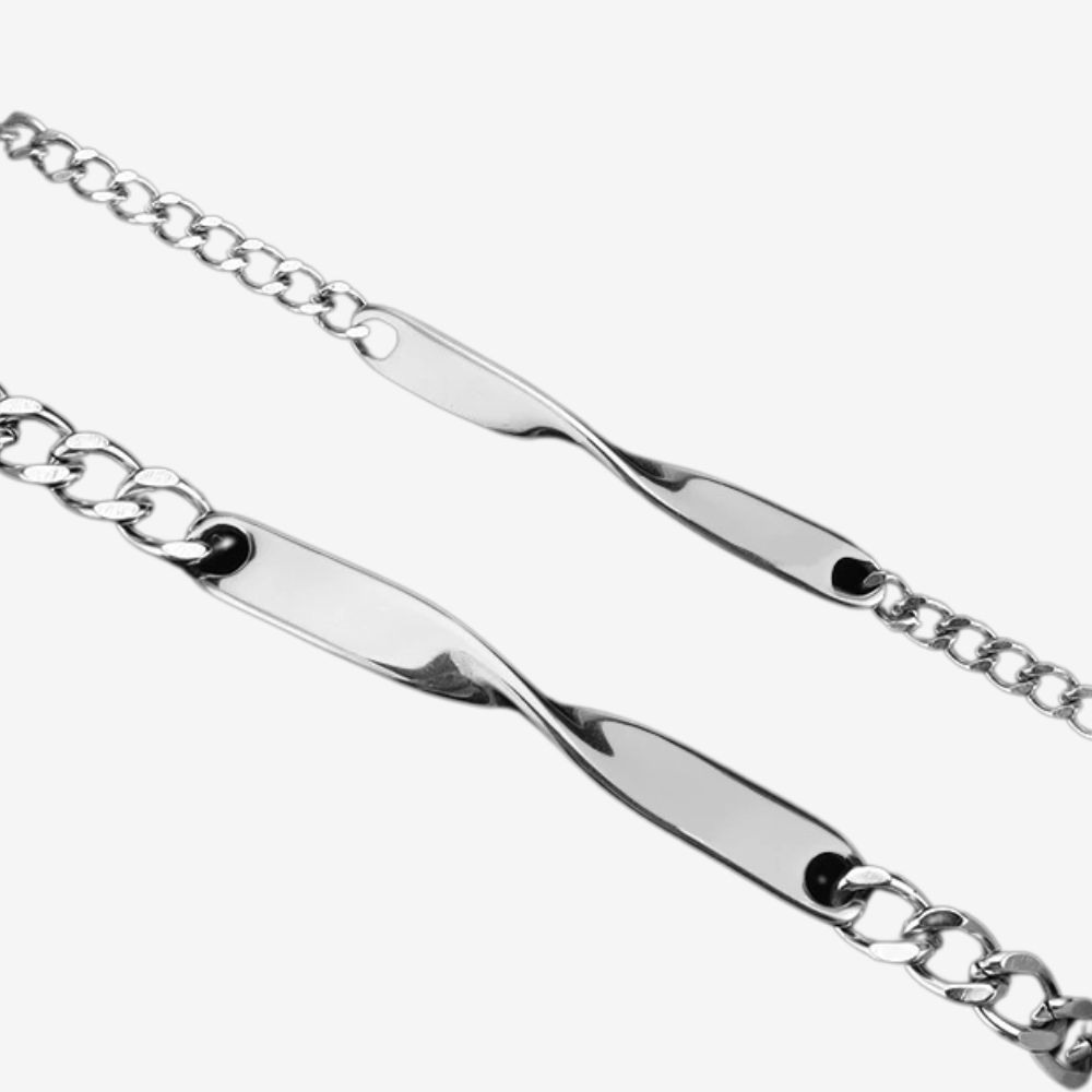 gourmette couple personnalisable - bracelet couple