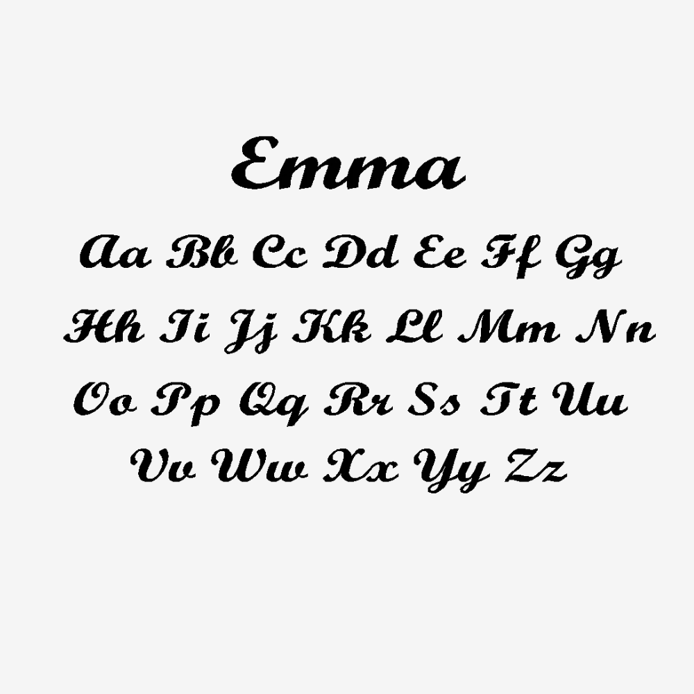 Exemple de police cursive Emma pour le jonc personnalisé femme