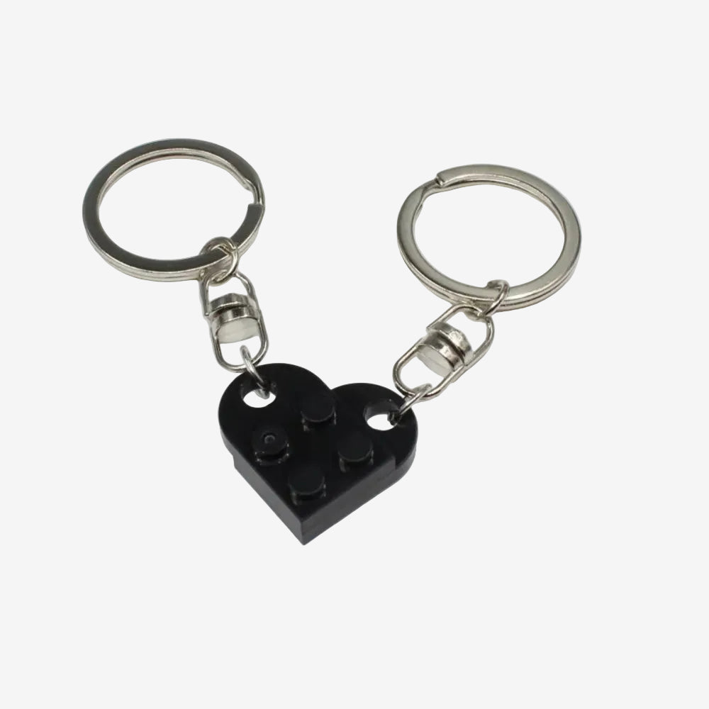 porte clés en duo pur former un coeur noir